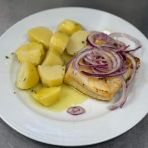 Bacalao a la Brasa con Patata Cocida