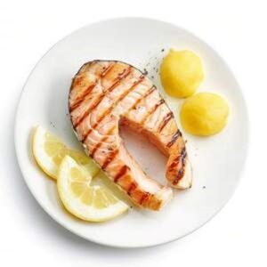 Salmón a la Brasa acompañado de arroz blanco